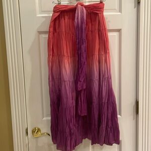 New Without  Tag Kaktus (med) orange/purple Ombré Bo-Ho Skirt with a belt.